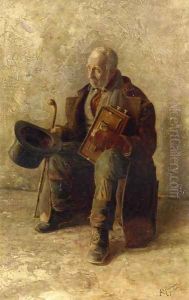 Street Musician by Augustus Maurice Friedlander