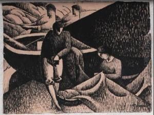 Scne De Port Ciboure by Felix Elie Tobeen