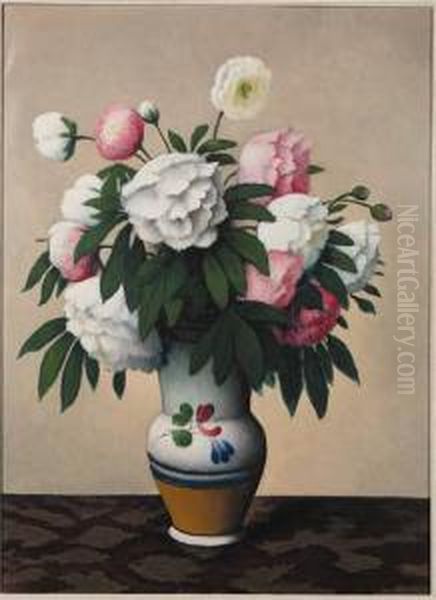 A Still Life With Peonies In A Vase - view 1