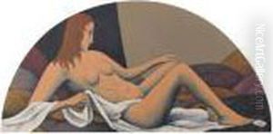 Reclining Nudes - A Pair by Felix Elie Tobeen