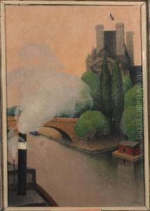 Le Pont Royal, Paris by Felix Elie Tobeen