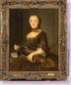Portrait D'une Dame De Qualite Al'instrument De Musique