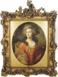 Portrait Of A Lady In A Red Dress, Said To Be The Duchess Ofcheveuse by Louis Tocque