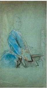 Portrait D'homme De Profil En Habit Bleu