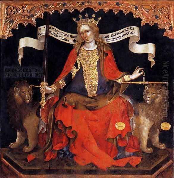 Justice between the Archangels Michael and Gabriel (detail) - view 1