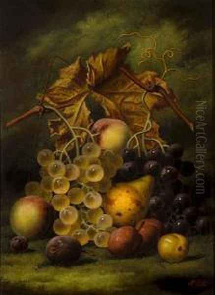 Still Life Of Fruit On A Stone Ledge - view 1