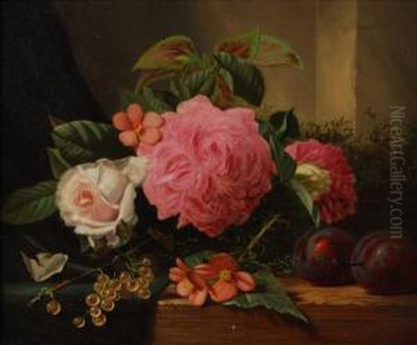 Still Life Offlowers And Fruit - view 1