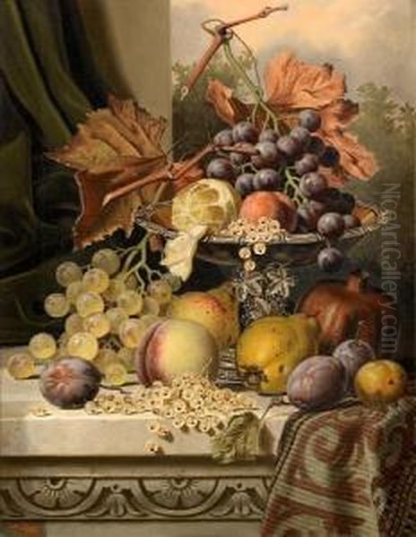 Still Life Of Fruit On A Ledge - view 1