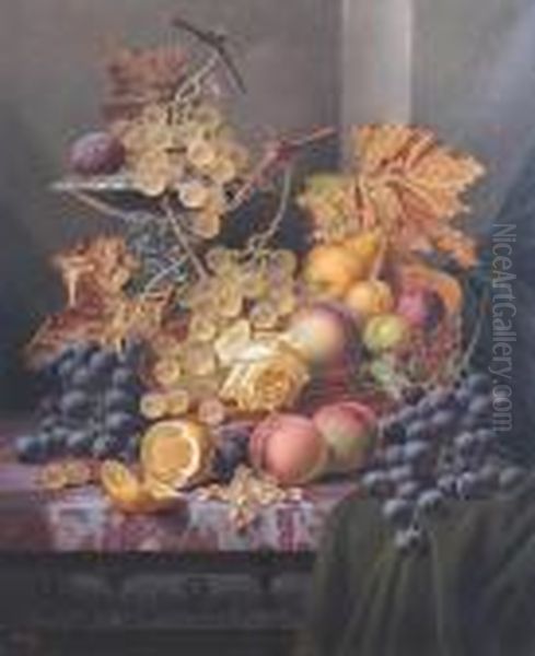 A Still Life Of Fruit On A Ledge - view 1