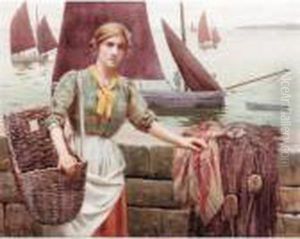 A Newlyn Fishergirl by Ralph Todd