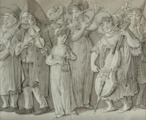 Groupe De Musiciens Et
Musiciennes (recto); Etude D'une Femme Assise Et D'un Homme Chapeaute
Debout (verso) Groupe De Musiciens Et
Musiciennes (recto); Etude D'une Femme Assise Et D'un Homme Chapeaute
Debout (verso)