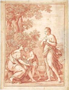 Rachel and Leah in a landscape by Marcantonio Franceschini)