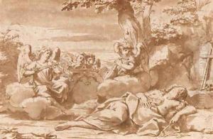 The Ecstasy of Mary Magdalen with angels playing music by Marcantonio Franceschini)