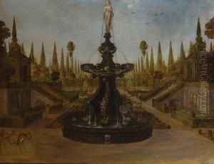 Giardino Di Villa Con Fontana