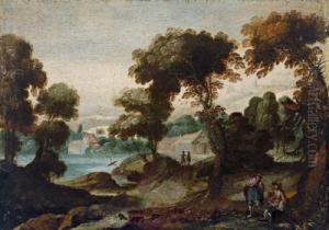 Cerchia Paesaggio Boschivo Con Figure by Lodovico Pozzoserrato (see Toeput, Lodewijk)