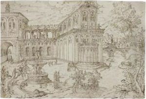 A Landscape With An Extensive Loggia Near A River by Lodovico Pozzoserrato (see Toeput, Lodewijk)