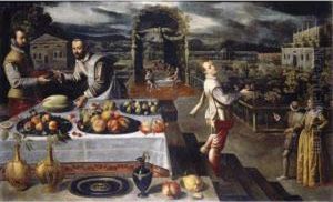 A Banquet In A Formal Palace Garden