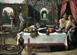 Parable Of The Rich And Poor Man by Lodovico Pozzoserrato (see Toeput, Lodewijk)