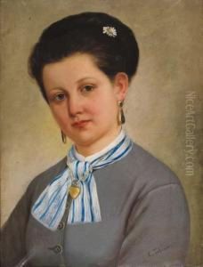 Fiore Bianco Tra I Capelli by Edoardo Tofano
