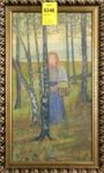 Tillskriven: Flicka I Skogsbryn - view 1