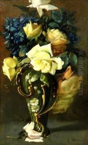 Bodegon Con Flores by Aurelio Tolosa Y Alsina