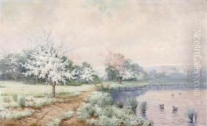 Paisaje Lacustre. by Aurelio Tolosa Y Alsina