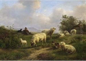 A Shepherd And His Flock At Rest