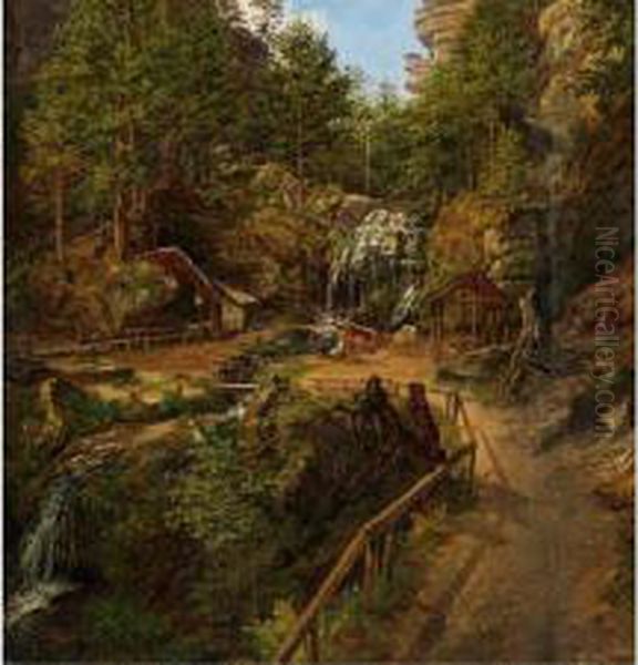 Wasserfall Im Amseltal Beireithen - view 1