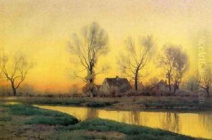 Landscape with a House near a Lake by Henry Farrer