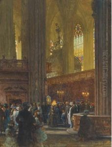 Church Interior by Heinrich Tomec