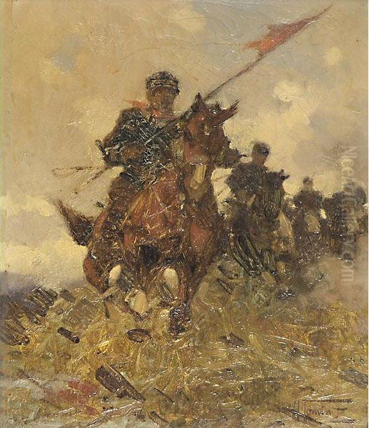 "lancieri Italiani Alla Conquista Di Una Postazione Austriaca"
Cm. 33x29 - view 1