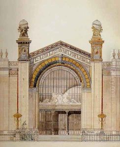 Palace of Fine Arts on the Champ de Mars, Exposition Universelle of 1889: Elevation of Central Entry by Jean-Camille Formige