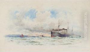 Homeward Bound, White Star Line
Entering The Mersey; Outward Bound, Fishing Boats Off Folkestone by William Stephen Tomkin