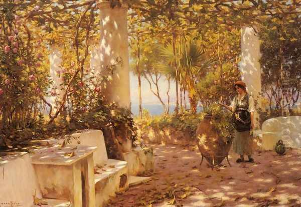 A Peasant Girl on a Sunlit Veranda - view 1
