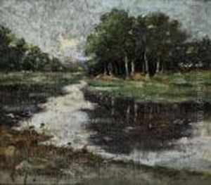 Fiume Con Alberi by Adolfo Tommasi