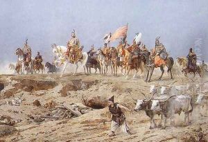 Conquest detail- Prince Arpad and his chieftains 1895 by Arpad Feszty