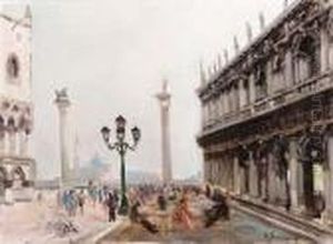 Veduta Della Piazzetta Di San Marco Verso San Giorgio by Angiolo Tommasi