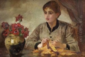 Giovane Signora Al Ricamo
