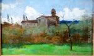 Scorcio Con Villa Tra Alberi by Gino Tommasi