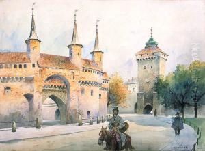 Barbakan I Brama Florianska W Krakowie by Stanislav Tondos