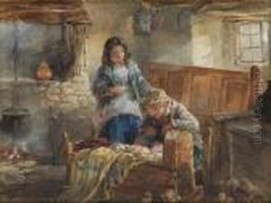 Interior Med Barn by Francis William Topham