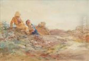 Playing In The Hills Above Biltros by Francis William Topham