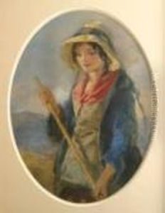 Gypsygirl With A Hay Rake by Francis William Topham