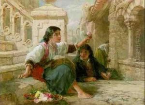 Flower Girl by Francis William Topham