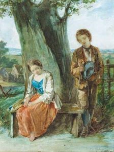 Courting Couple by Frank William Warwick Topham