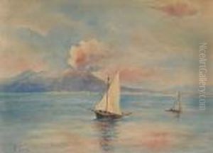 Marina Con Lo Sfondo Del Vesuvio by Francesco Saverio Torcia
