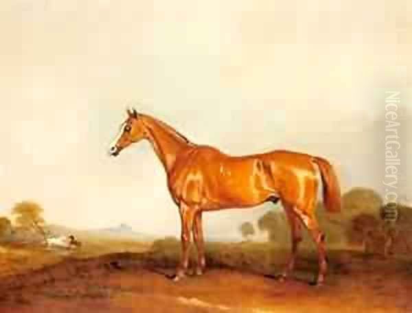 A Golden Chestnut Hunter In A Landscape - view 1