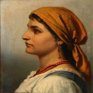 Portrait Of An Italian Woman by Wenzel Ulrik Tornoe