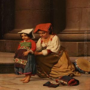 An Italian Woman And Her Daughter by Wenzel Ulrik Tornoe