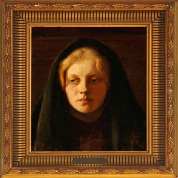 A Young Woman With A Black Scarf - view 1